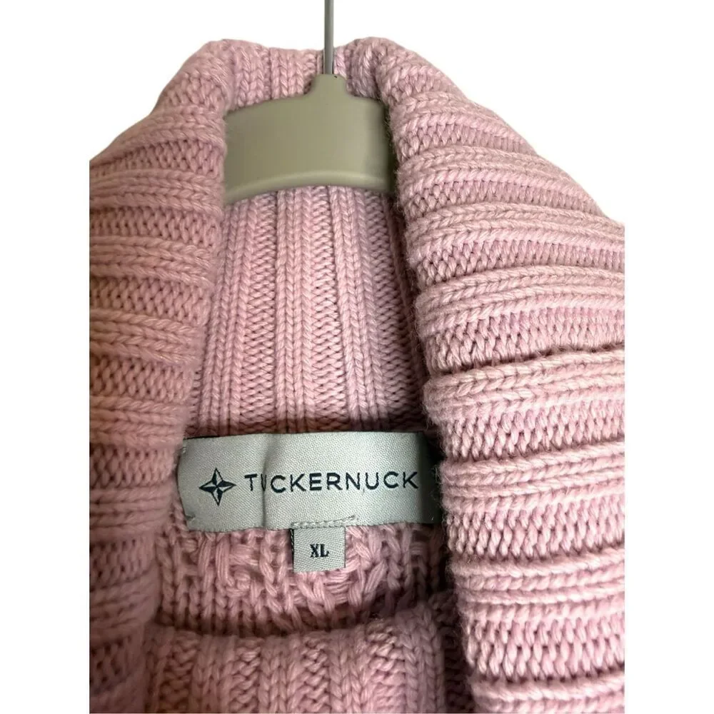 Tuckernuck Lavender Cable Knit Turtleneck Sweater Wool Cashmere Blend Size XL